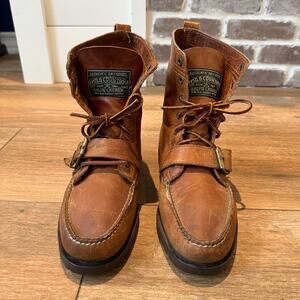 Polo Ralph Lauren Ranger Tumbled Leather Boots Size 9.5D